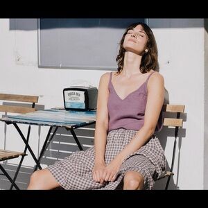 Notperfectlinen White Linen slip top SORRENTO/ Linen top / sleeveless / v neck